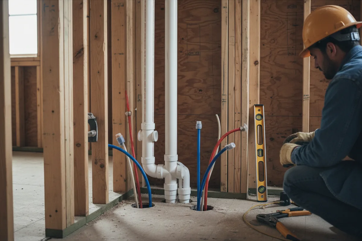 Drain and supply rough-in during Toilet Repair and Installation in Bruner